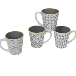 Gifi Mug motif géométrique gris et blanc| Vaisselle Et Accessoires De Table