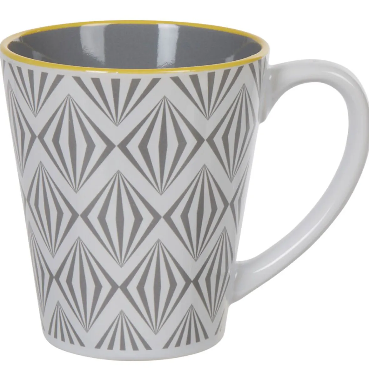 Gifi Mug motif géométrique gris et blanc| Vaisselle Et Accessoires De Table
