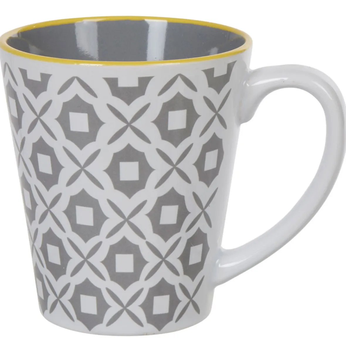 Gifi Mug motif géométrique gris et blanc| Vaisselle Et Accessoires De Table