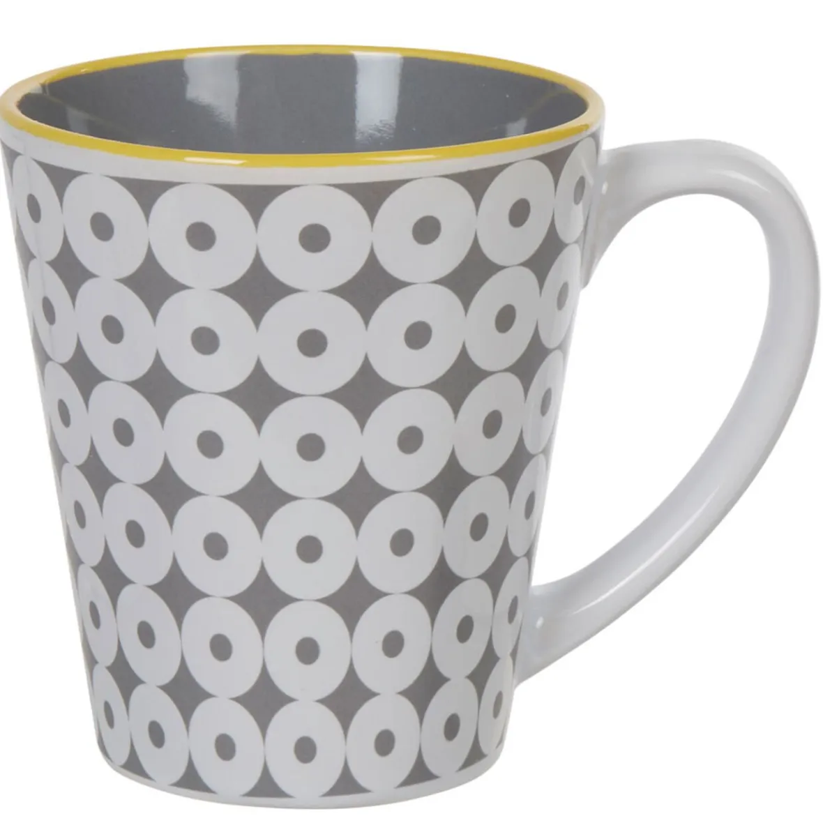 Gifi Mug motif géométrique gris et blanc| Vaisselle Et Accessoires De Table