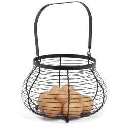 Rangement De Cuisine<Gifi Panier à oeufs avec poignée métal noir