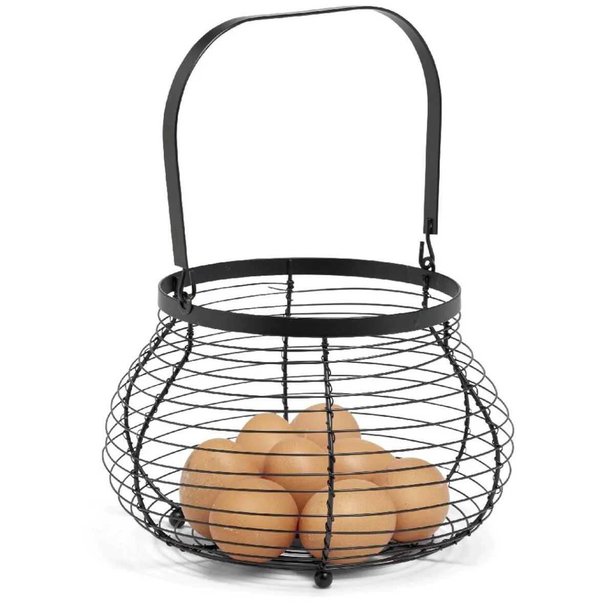 Rangement De Cuisine<Gifi Panier à oeufs avec poignée métal noir