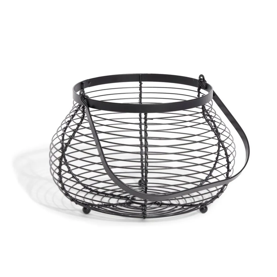 Rangement De Cuisine<Gifi Panier à oeufs avec poignée métal noir