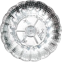 Cuisson<Gifi Panier vapeur réglable métal gris Ø28,5xH9,5cm