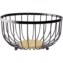 Préparation Culinaire<Gifi Panière à fruits fond bambou métal noir Ø25xH13cm
