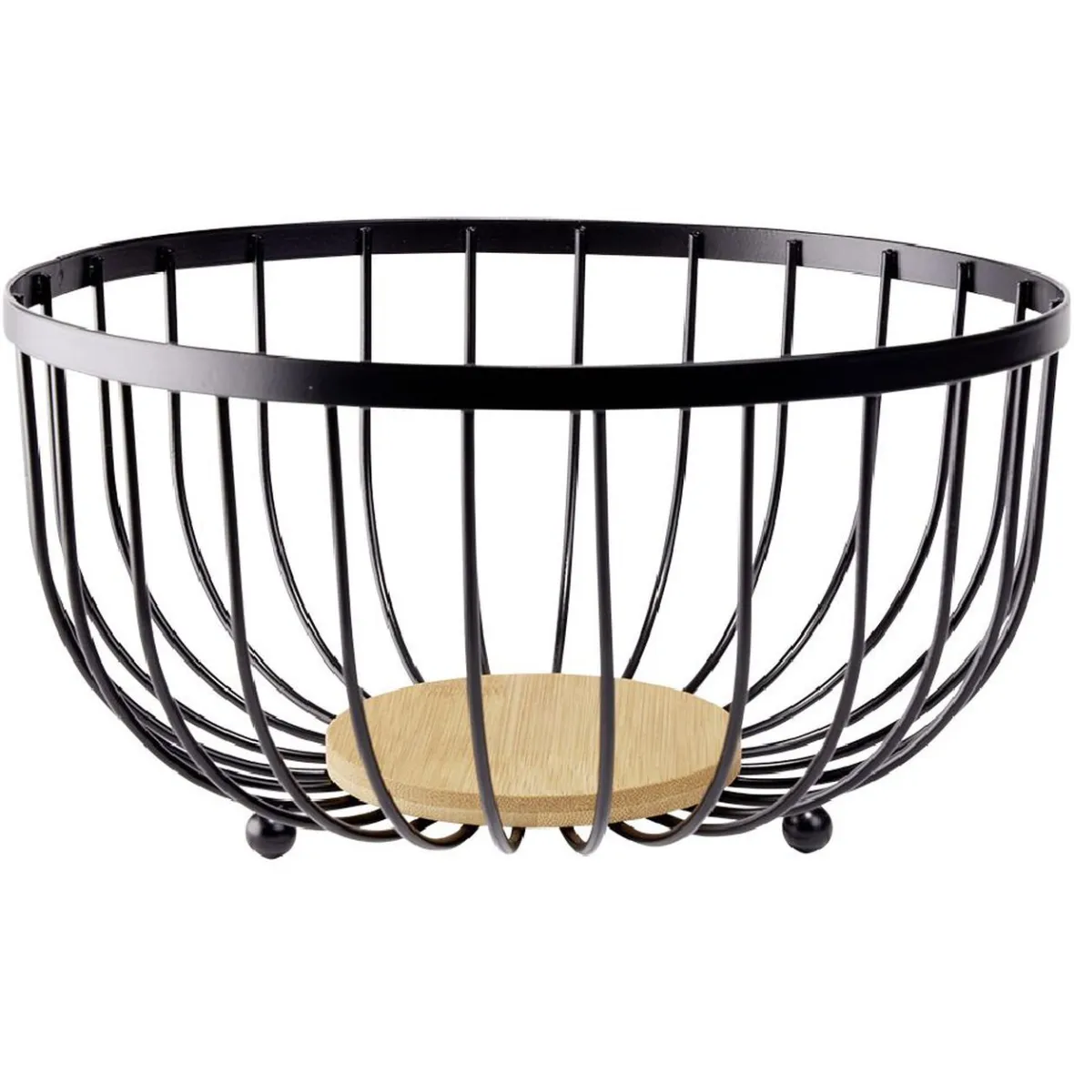 Préparation Culinaire<Gifi Panière à fruits fond bambou métal noir Ø25xH13cm