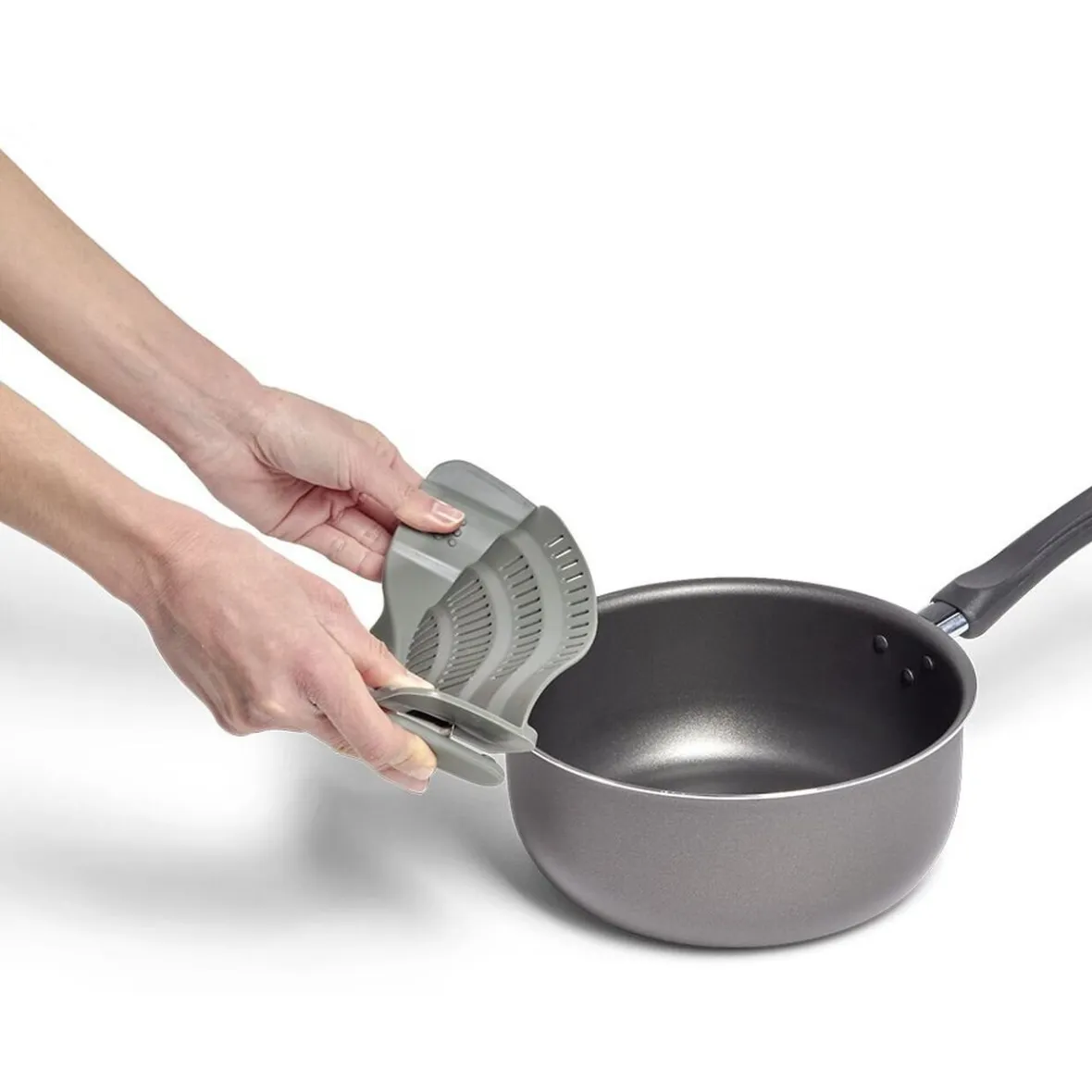 Préparation Culinaire<Gifi Passoire casserole à clips silicone gris