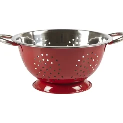 Préparation Culinaire<Gifi Passoire ronde rouge et grise inox