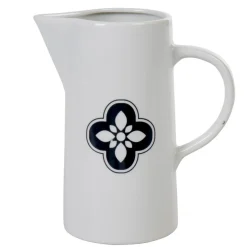 Gifi Pichet blanc avec motif fleur gris Dolce Vita| Vaisselle Et Accessoires De Table