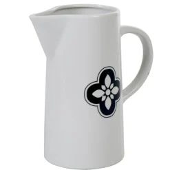 Gifi Pichet blanc avec motif fleur gris Dolce Vita| Vaisselle Et Accessoires De Table