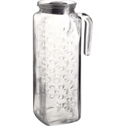 Gifi Pichet en verre avec couvercle 1,2L| Vaisselle Et Accessoires De Table