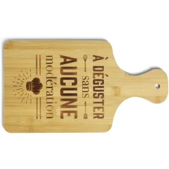 Gifi Planche à découper bambou À déguster sans aucune modération 33x18,5cm| Vaisselle Et Accessoires De Table