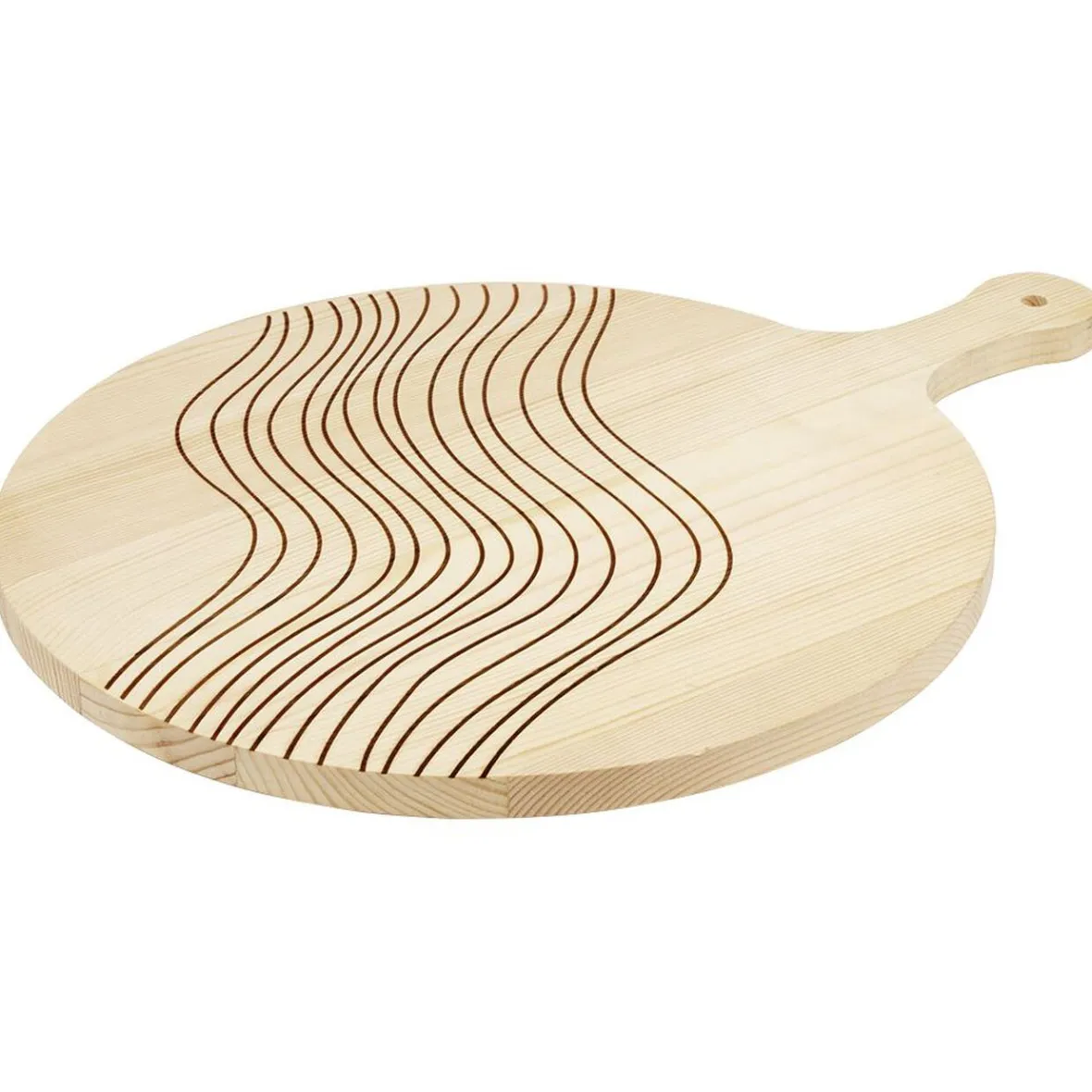 Gifi Planche à pizza ronde en bois avec poignée - Ø33xL44xép1,5cm| Vaisselle Et Accessoires De Table