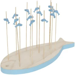 Gifi Planche support à pics apéritifs en bois forme poisson| Vaisselle Et Accessoires De Table
