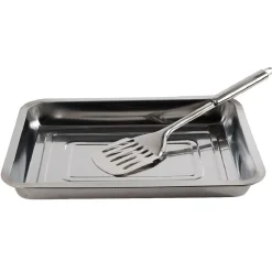 Cuisson<Gifi Plat à four avec spatule en inox 4,8L
