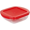 Cuisson<Gifi Plat à four carré en verre couvercle plastique
