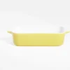 Cuisson<Gifi Plat à four en grès blanc et jaune 24x13,6xH5,5cm