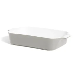 Cuisson<Gifi Plat à four en grès blanc et gris foncé 31x17xH6,2cm