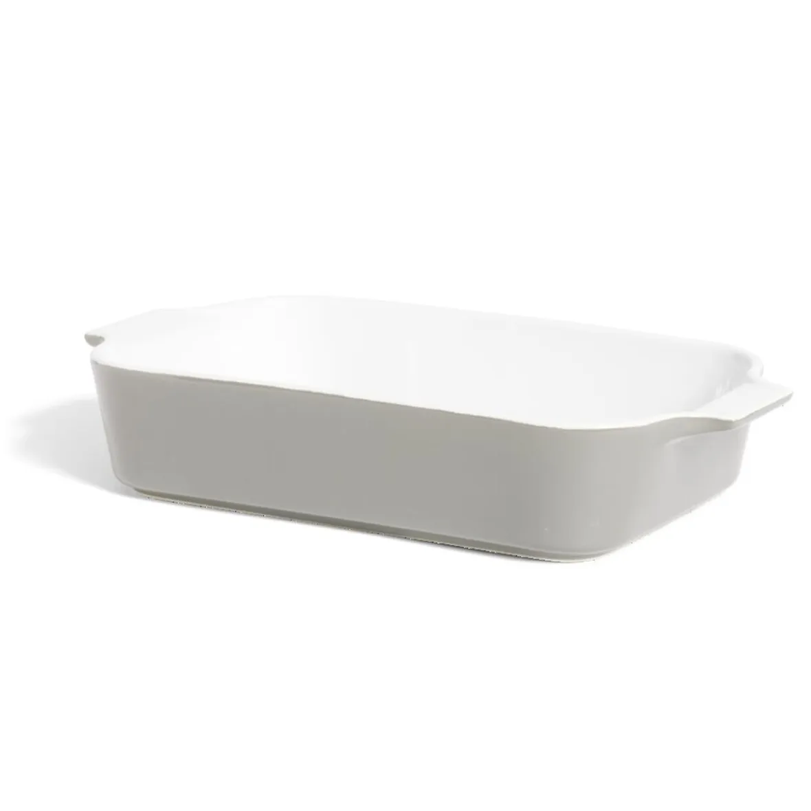 Cuisson<Gifi Plat à four en grès blanc et gris foncé 31x17xH6,2cm