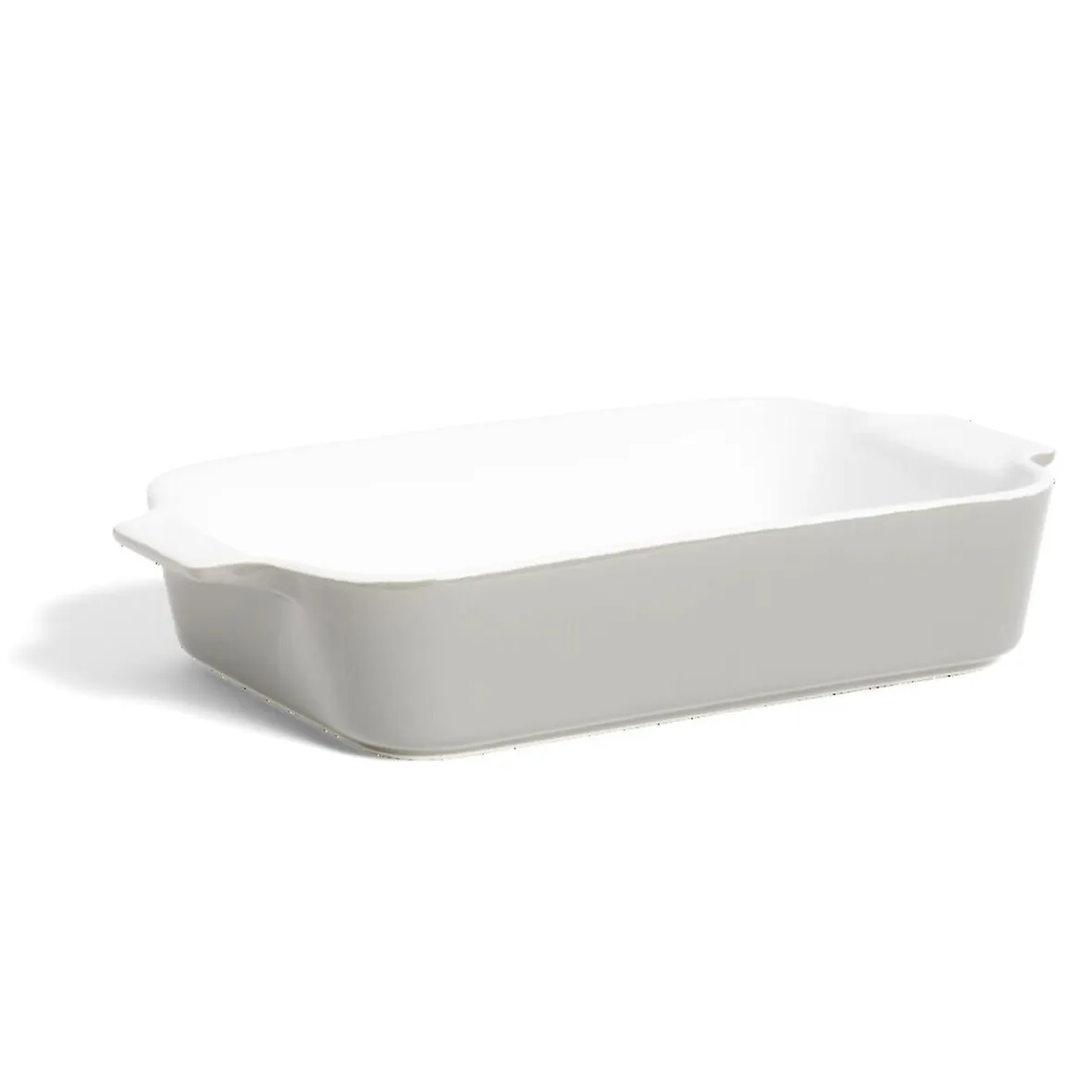 Cuisson<Gifi Plat à four en grès blanc et gris foncé 31x17xH6,2cm