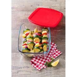 Cuisson<Gifi Plat à four rectangulaire en verre avec couvercle