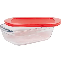 Cuisson<Gifi Plat à four rectangulaire en verre couvercle plastique
