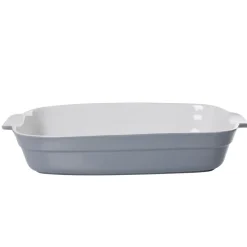 Cuisson<Gifi Plat à four rectangulaire gris blanc grand format