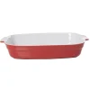 Cuisson<Gifi Plat à four rectangulaire rouge blanc grand format