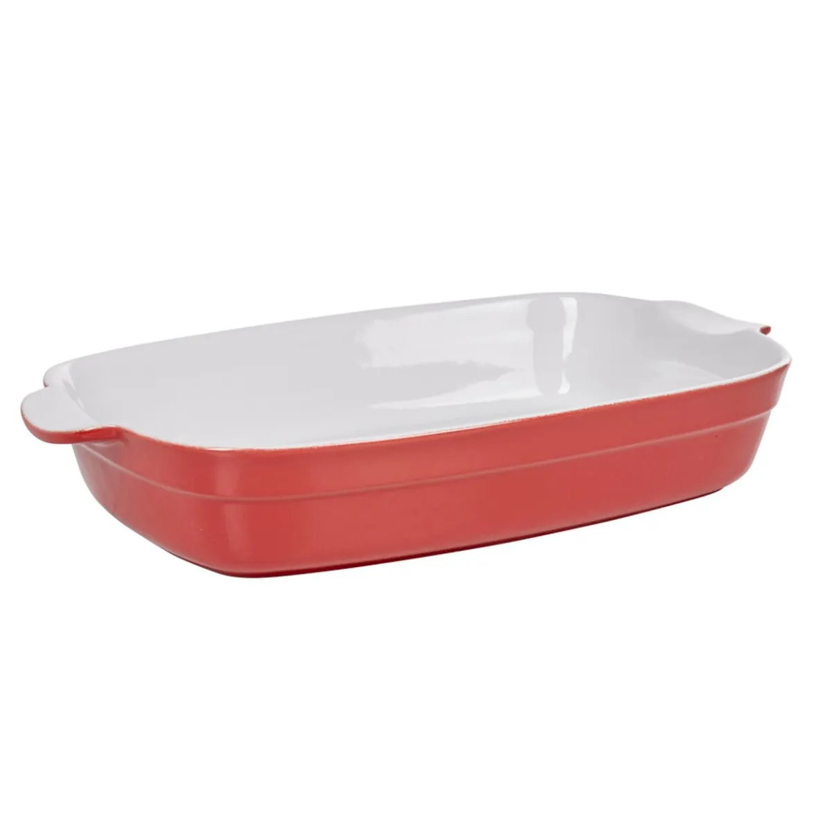 Cuisson<Gifi Plat à four rectangulaire rouge blanc grand format