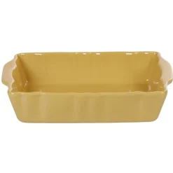 Cuisson<Gifi Plat à four rectangulaire jaune moutarde en grès