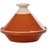 Cuisson<Gifi Plat à tajine en faïence rouge brique et blanc ivoire
