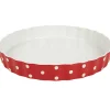 Cuisson<Gifi Plat à tarte rouge à pois blancs