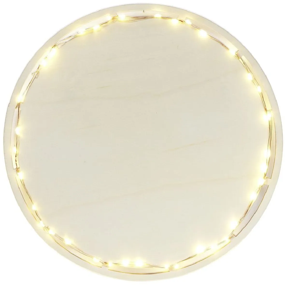Préparation Culinaire<Gifi Plat de présentation à LED Ø26,5cm bois beige