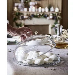 Gifi Plat de présentation avec cloche Ø32cm verre transparent| Vaisselle Et Accessoires De Table