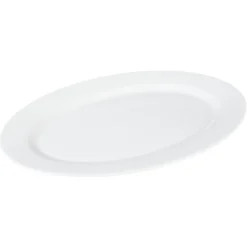 Gifi Plat de service ovale en porcelaine blanc| Vaisselle Et Accessoires De Table