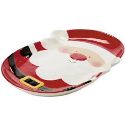Gifi Plat de service Père Noël en céramique| Vaisselle Et Accessoires De Table