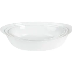 Cuisson<Gifi Plat four verre smart cuisine Luminarc blanc x 3