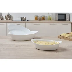 Cuisson<Gifi Plat four verre smart cuisine Luminarc blanc x 3
