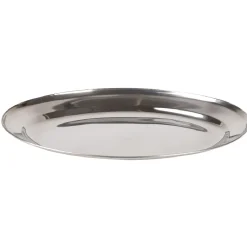 Gifi Plat ovale en inox gris| Vaisselle Et Accessoires De Table