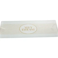 Vaisselle Et Accessoires De Table<Gifi Plat rectangulaire blanc et doré