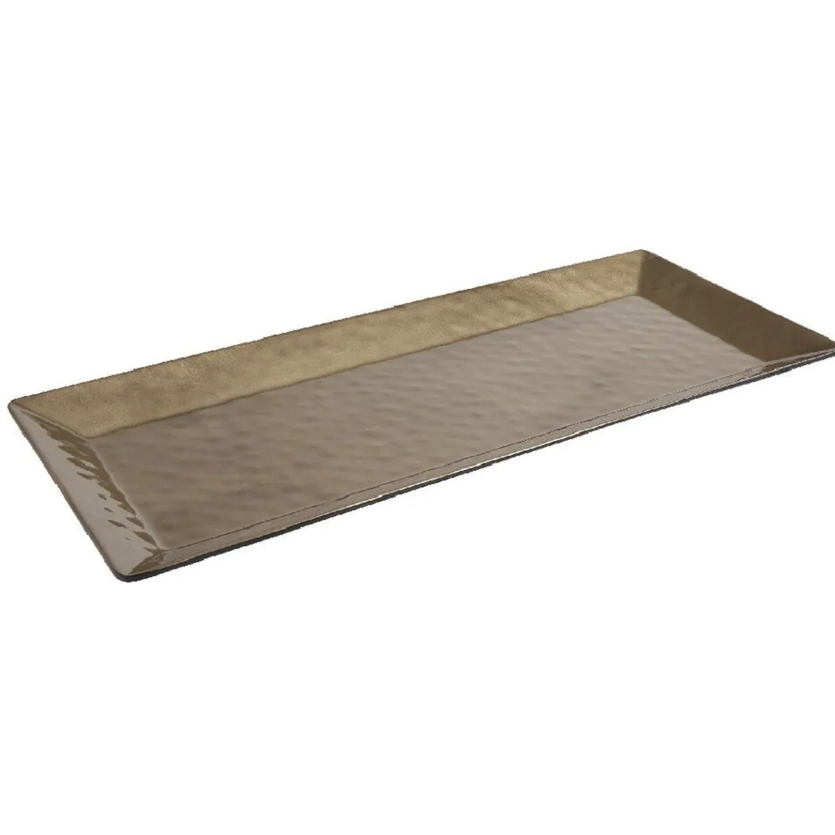 Cuisson<Gifi Plat rectangulaire doré noir martelé