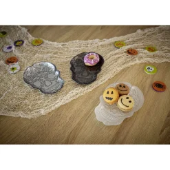 Gifi Plat tête de mort Halloween en verre| Vaisselle Et Accessoires De Table