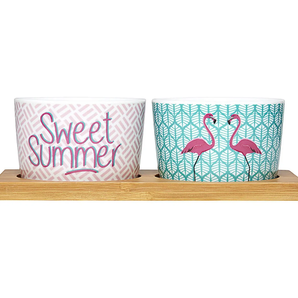 Gifi Plateau + 2 coupelles apéritif motif flamant rose| Vaisselle Et Accessoires De Table