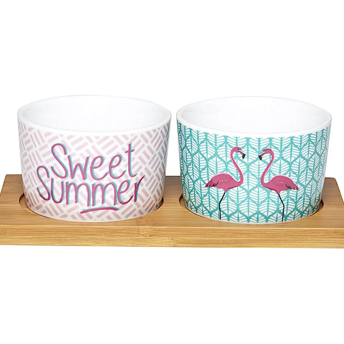 Gifi Plateau + 2 coupelles apéritif motif flamant rose| Vaisselle Et Accessoires De Table