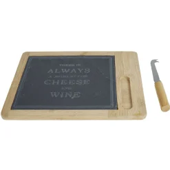 Gifi Plateau à fromage ardoise et 1 couteau| Vaisselle Et Accessoires De Table