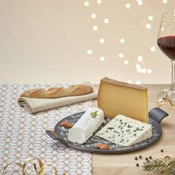 Gifi Plateau à fromage noir et blanc| Vaisselle Et Accessoires De Table