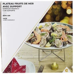 Préparation Culinaire<Gifi Plateau à huîtres et fruits de mer avec support inox