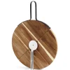 Préparation Culinaire<Gifi Plateau à pizza en bois avec roulette en acier