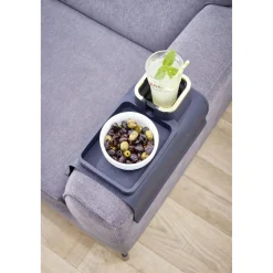 Gifi Plateau accoudoir canapé support verre et télécommande 42,5x32xH7cm| Vaisselle Et Accessoires De Table