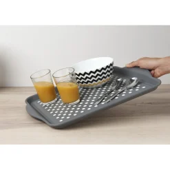 Vaisselle Et Accessoires De Table<Gifi Plateau antidérapant gris et blanc